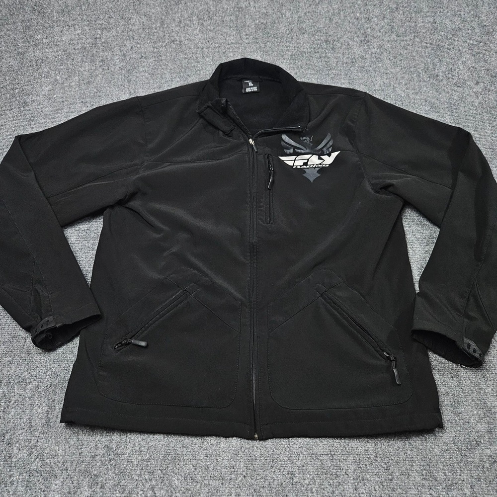 Fly Racing Softshell Jacket Mens XL Black Full Zip Motocross Racing Outerwear